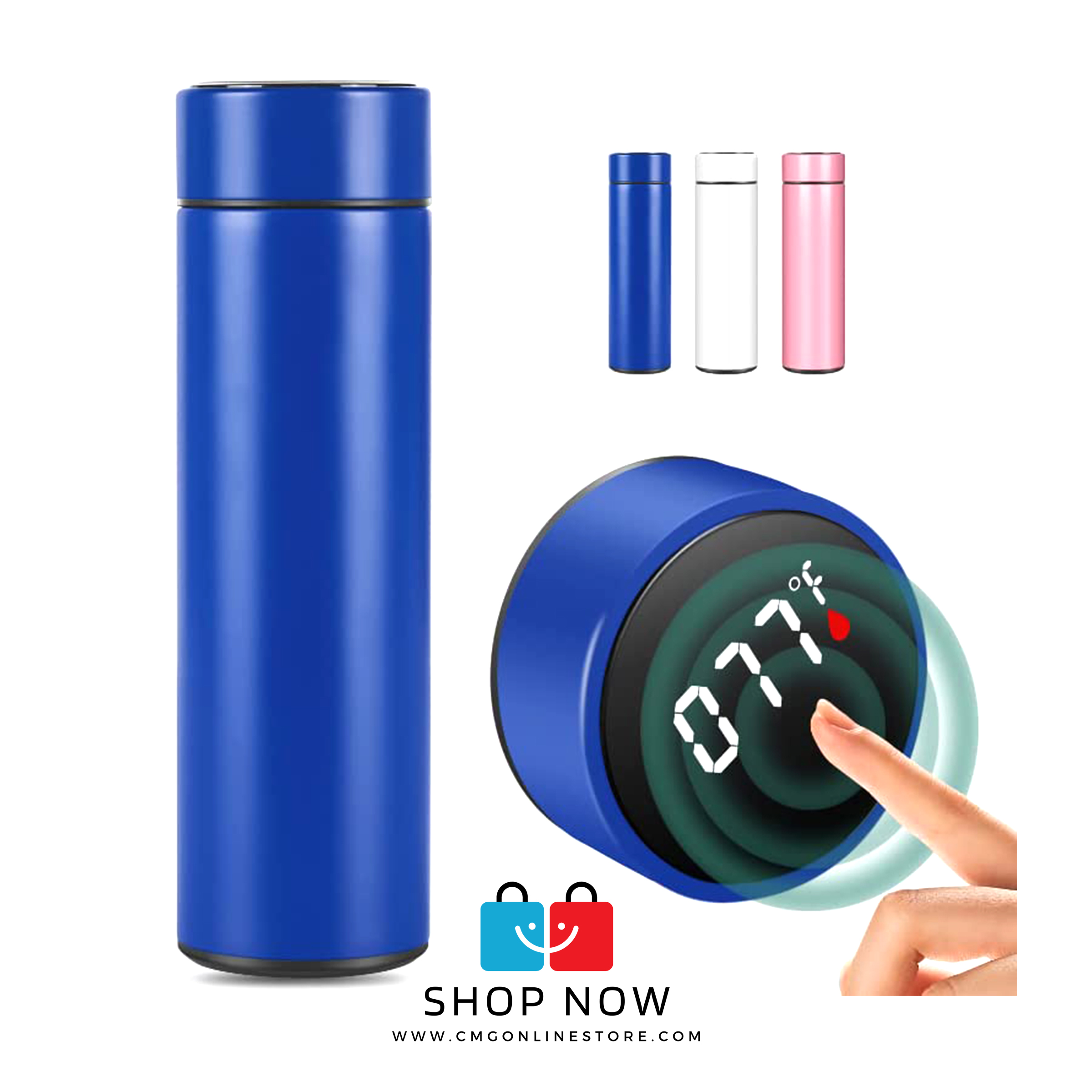 Smart Cup - Intelligent Thermos Cup With LED Temperature Display (500ml) -  Double Walled Vacuum Insulated Bottle, 12-Hour Isolation Lock, Stainless